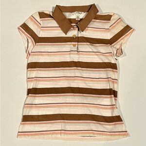 ✅NWT Aeropostale Brown and Cream (Truffle) Striped Polo, Juniors XL